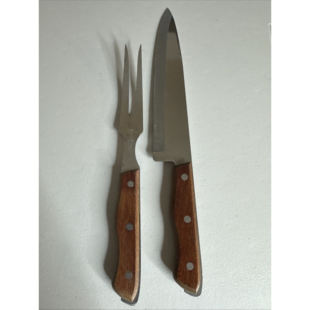 MAXAM Hollow ground Steel  Knife Set Chef, Fork  Full-Tang Japan